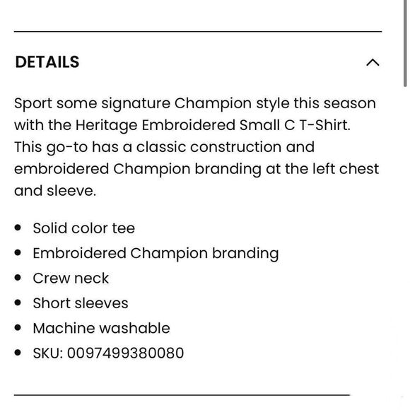 Champion Heritage Embroidered Small C T-Shirt Heather Grey - Picture 3 of 3